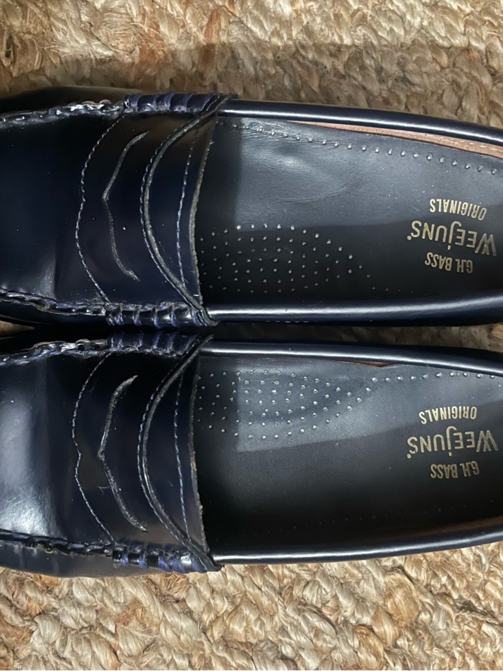 G.H. Bass & Co. Navy Leather Penny Loafers